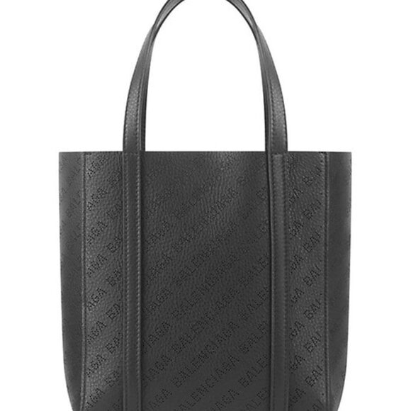 Balenciaga Smooth Calfskin Logo Perforated XXS Everyday Tote Black - Picture 8 of 9